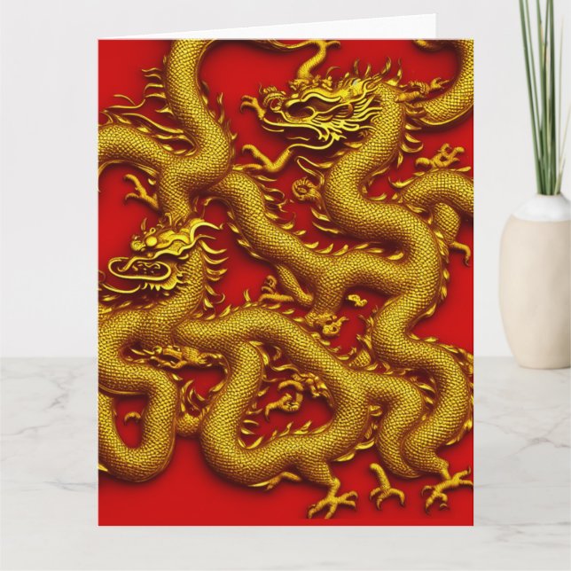 Jahr des Drachen - Chinesische Neujahrskarte Karte (Vorderseite)