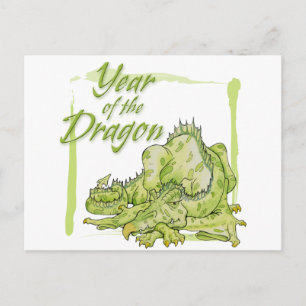 Jahr des Drachen Feiertagspostkarte