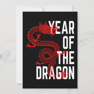 Jahr des Drachen rot weiß Einladung