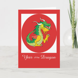 Jahr des Drachen Rotes Chinesisches Neujahr Karte