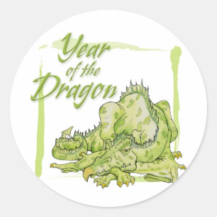 Jahr des Drachen Runder Aufkleber