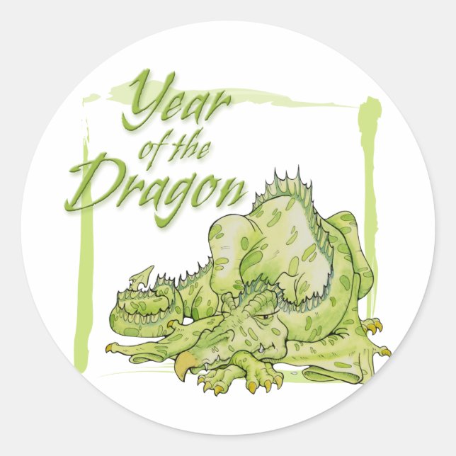Jahr des Drachen Runder Aufkleber (Vorderseite)