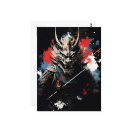 Jahr des Drachen Samurai Postkarte