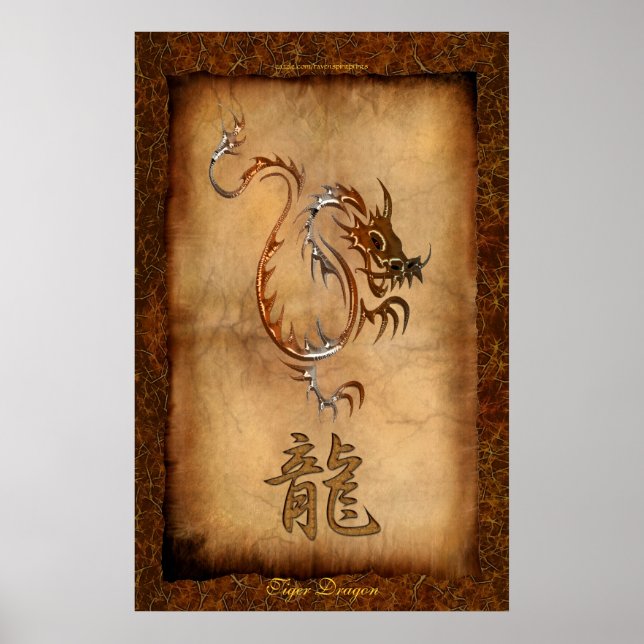 Jahr des Drachen, Tiger Dragon Art Poster (Vorne)