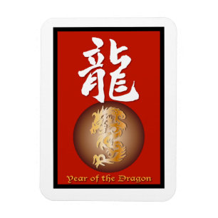 Jahr des Drachenrechtecks Magnet