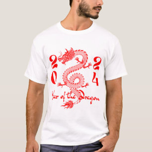 Jahr des Drachenroten T-Shirt