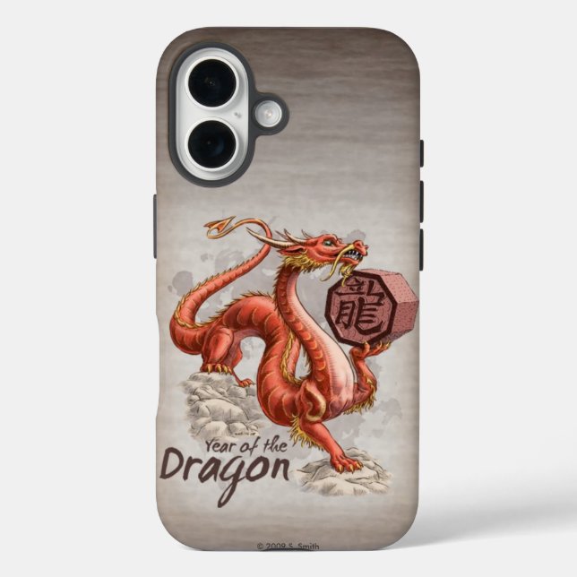 Jahr des Dragon Chinesisch Zodiac Art iPhone Fall 16 Hülle (Rückseite)