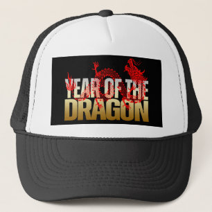 JAHR DES DRAGON RED GOLD TRUCKERKAPPE