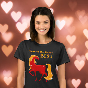 Jahr des Feuerpferdes 2026 Chinesische Zodiakweibc T-Shirt