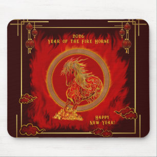 Jahr des Feuerpferdes , Frohes chinesisches Neujah Mousepad