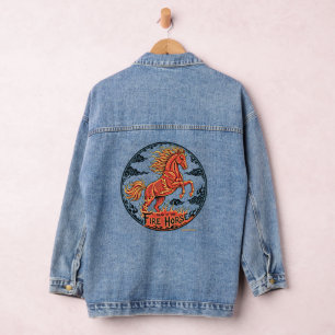 Jahr des Feuerpferdes Jeansjacke