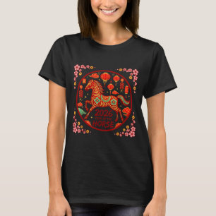 Jahr des Feuerpferds 2026 chinesischer Sternzeiche T-Shirt