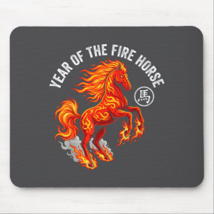 Jahr des Feuerpferds 2026 Chinesischer Zodiak Luna Mousepad
