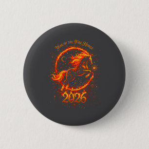 Jahr des Feuerpferds 2026 Chinesisches Neujahr Button