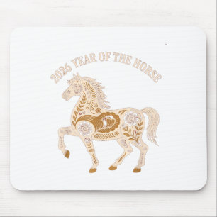 Jahr des Feuerpferds 2026 Festliches Chinesisches Mousepad