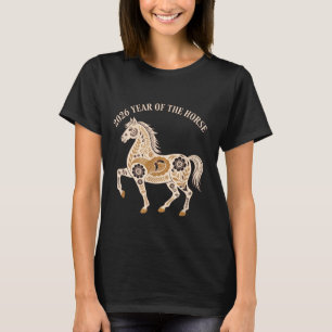 Jahr des Feuerpferds 2026 Festliches Chinesisches  T-Shirt