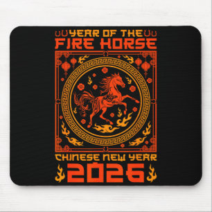 Jahr des Feuerpferds Chinesisches Neujahr 2026 Dek Mousepad