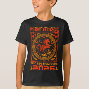 Jahr des Feuerpferds Chinesisches Neujahr 2026 Dek T-Shirt