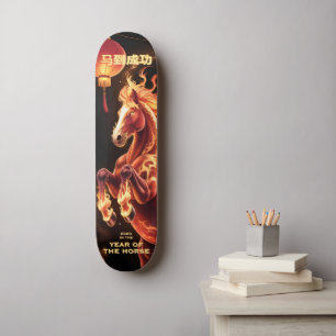 Jahr des Glückspferds • Feuerlauf Chinesischer Zod Skateboard