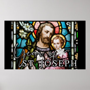 Jahr des heiligen Josef-Festglases Religiöser Jes Poster