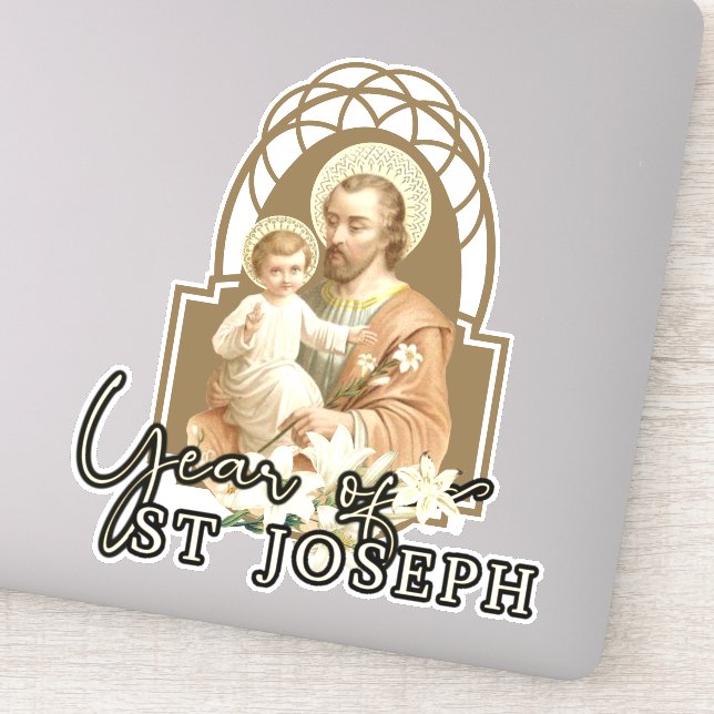 Jahr des heiligen Joseph-Kindes Jesus katholisches Aufkleber (Detail)
