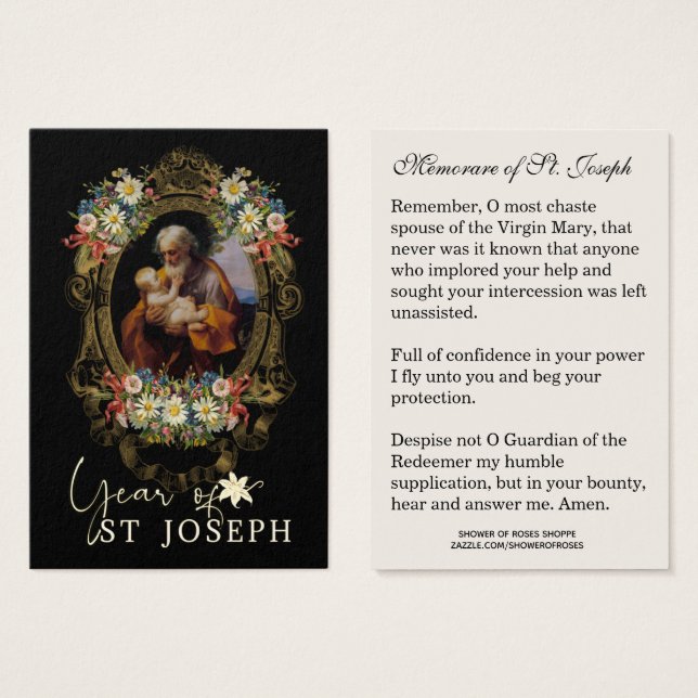 Jahr des hl. Joseph Memorare Gebet katholisch (Vorne & Hinten)