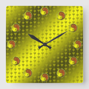 Jahr des Holz-Affen Quadratische Wanduhr