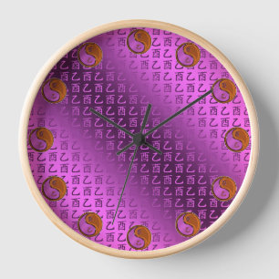 Jahr des Holz-Hahns Uhr