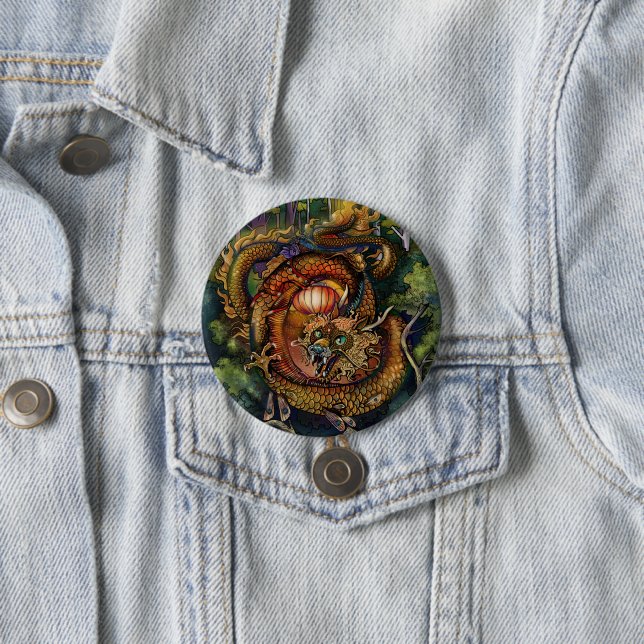 Jahr des Holzdrachen 2024 Button (Beispiel)