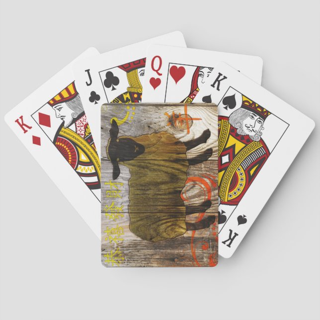 Jahr des Holzschafs Spielkarten (Rückseite)