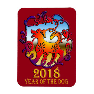 Jahr des Hundes 2018 Magnet