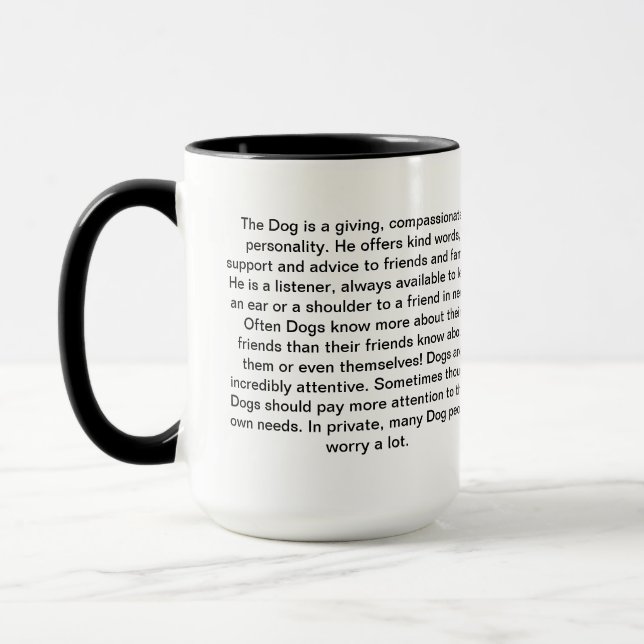 Jahr des Hundes - chinesischer Tierkreis Tasse (Links)