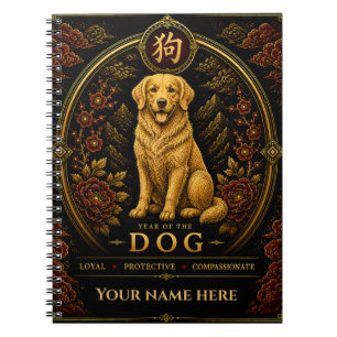 Jahr des Hundes Personalisiertes Zodiac-Notizbuch Notizblock
