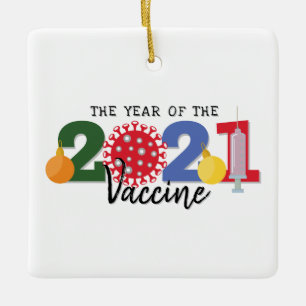 Jahr des Impfstoffs 2021 Keramikornament