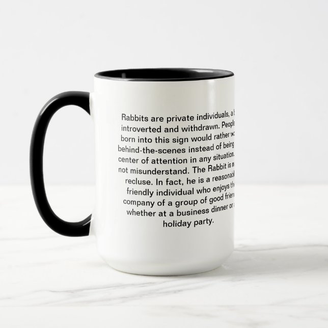 Jahr des Kaninchens - chinesischer Tierkreis Tasse (Links)