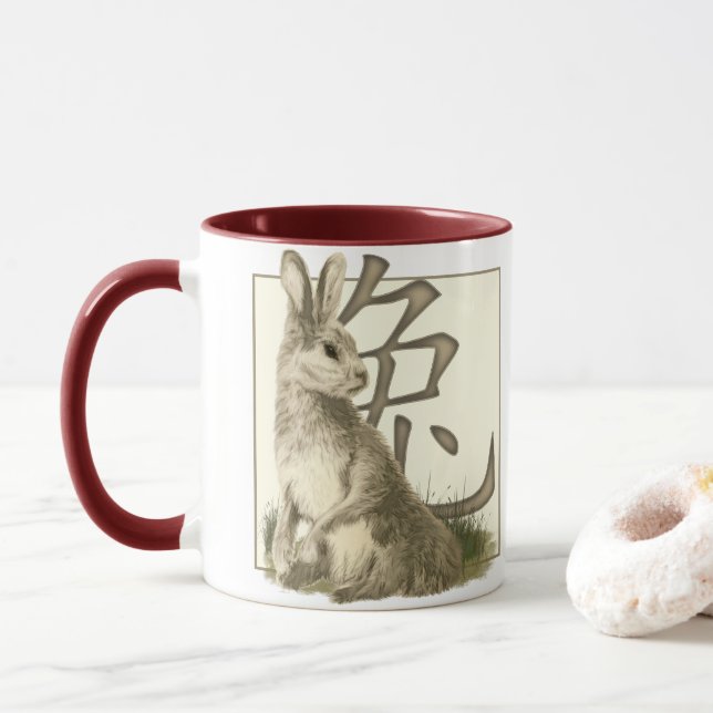 Jahr des Kaninchens Tasse (Mit Donut)