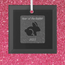 Jahr des Kaninchenschwarzen Glitzer