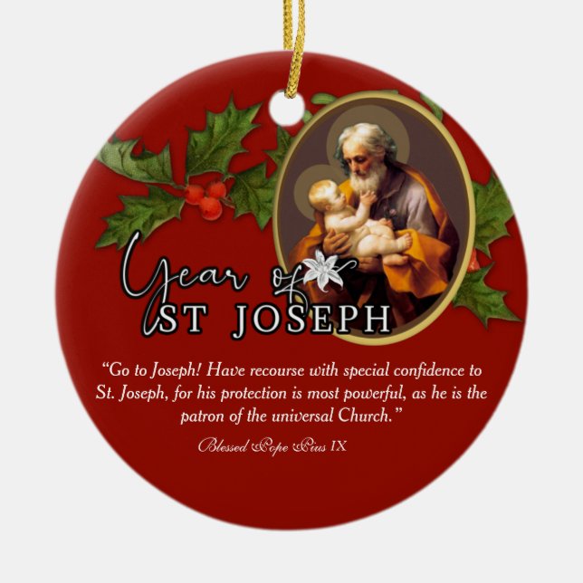 Jahr des katholischen religiösen Gebets des hl. Jo Keramik Ornament (Vorne)