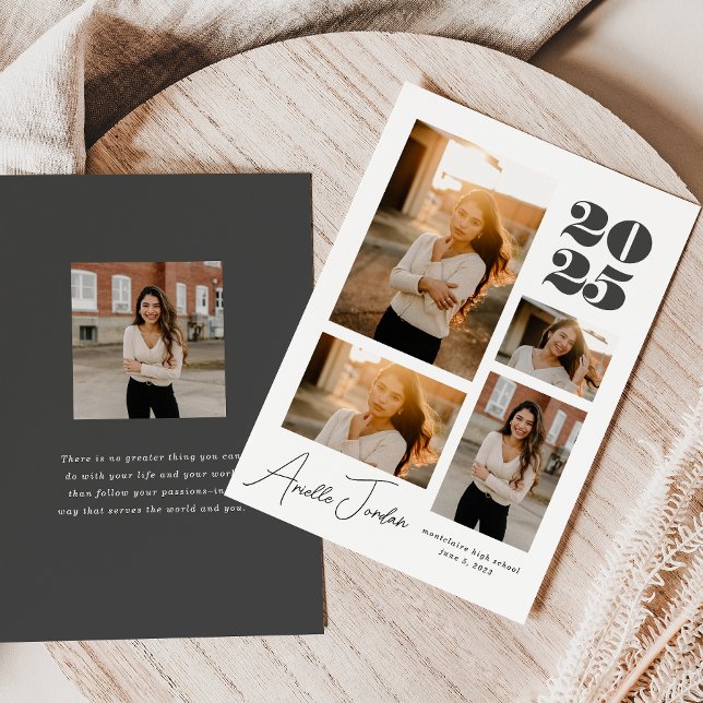 Jahr des Minimalistischen Collage Abschlusses | Fo Ankündigung (Minimalist Collage Graduation Year | Photo Collage Announcement)