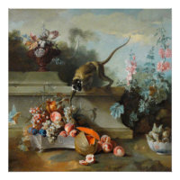 Jahr des Monkey Fruits Blume Fine Art Poster