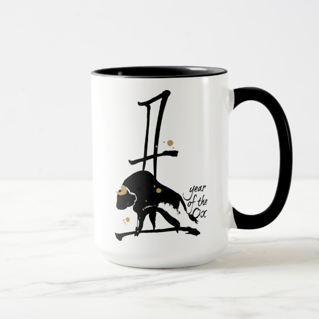 Jahr des Ochsen - chinesischer Tierkreis Tasse (Rechts)
