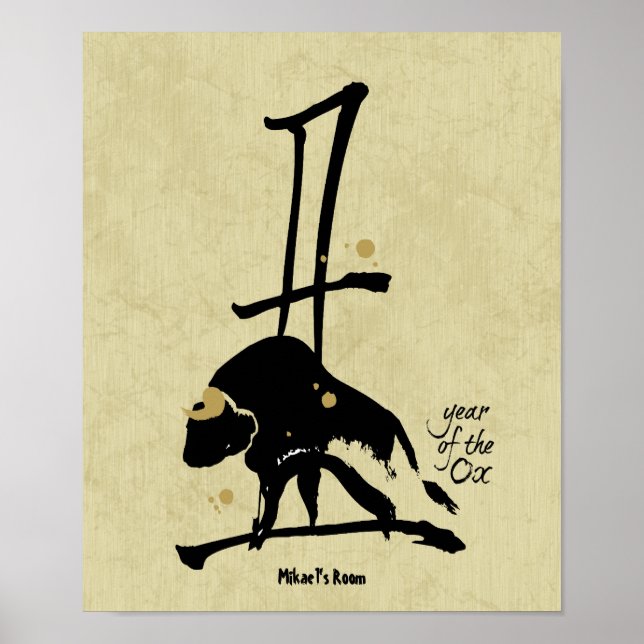 Jahr des Ochsen - Chinesischer Zodiak Poster (Vorne)