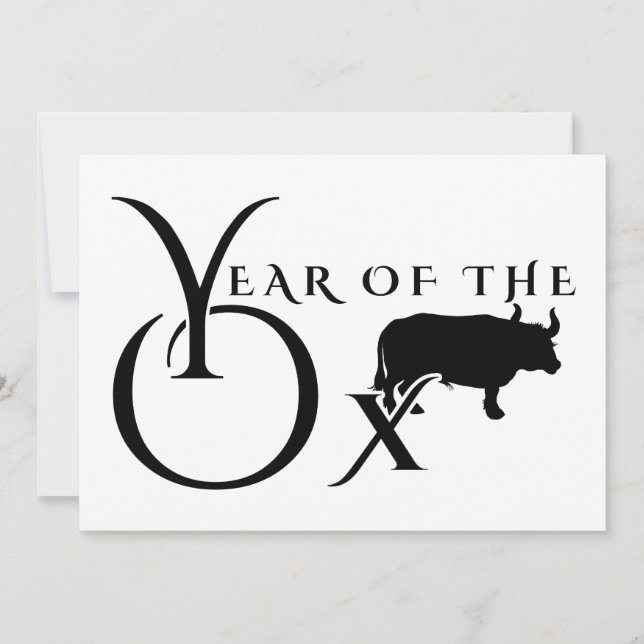 Jahr des Ochsen Einladung (Vorderseite)