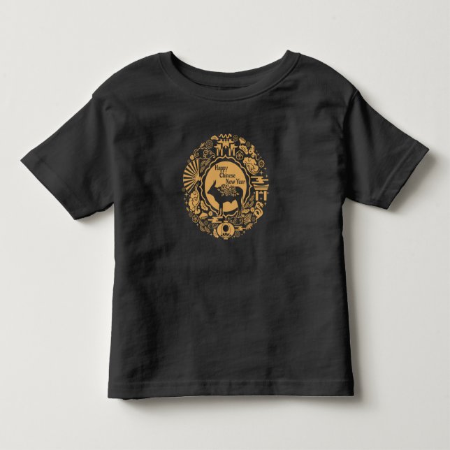 Jahr des Ox-Chinesischen Zodiac-Mondnacht-Neujahrs Kleinkind T-shirt (Vorderseite)