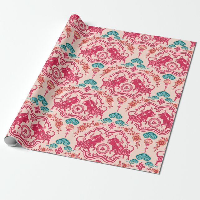 Jahr des OX Geschenkpapier (Ungerollt)