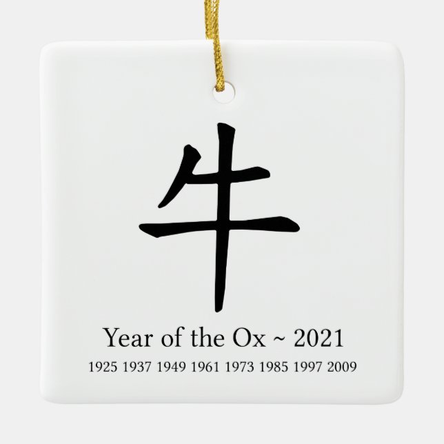 Jahr des Oxchinesischen Neujahrsalters des Tieres Keramikornament (Vorderseite)