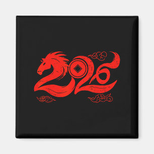 Jahr des Pferde-Zodiaks Frohes chinesisches Neujah Magnet