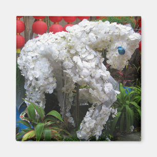 Jahr des Pferdes 春節馬 ... Chinesische Blumen-Topi Magnet