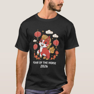Jahr des Pferdes 2026 Chinesische Astrologie T-Shirt