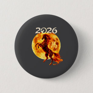 Jahr des Pferdes 2026 Chinesischer Zodiak Lunar Ne Button